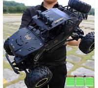 Jiakora Powerful Off-Road Rc Car 1:12 Scale Metal Shell 4Wd With Led Headlight And 3 Batteries For 60 Min Play