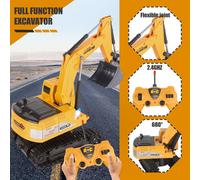 Jiakora Rechargeable Remote Control Excavator With Metal Shovel Led Light Construction Toy For Children