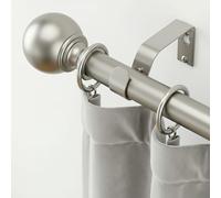 Jialexin Extra Long Curtain Pole 40-304cm, Antique Gold Finish Rail with Classic Ball Finials, 25mm Heavy Duty Pole for Large Windows (16-120 Inch)