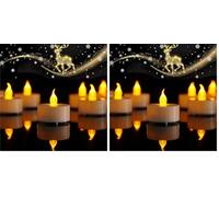 Jialine Battery Tea Lights,48 Pack Realistic Battery Operated Flameless Led Tea Light Candles, Flickering Tealights 200 Hours in Warm Yellow for Wedding,Valentine's,Halloween,Christmas