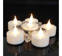 Jialine LED Tea Lights Pack of 12 Flameless Electric Candles, Extra Long Battery Life 200+ Hours for Christmas, Wedding, Party