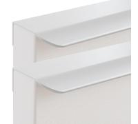 JIALUO0318 Aluminium Alloy Concealed Pull Kitchen Cupboard Handles Furniture Sliding Door Handle Finger Edge Pull Invisible Door Knob Cabinet Handle Drawer Handles 2 Piece (White,Length 800mm)