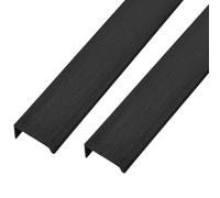 JIALUO0318 Aluminium Alloy Invisible Handles Concealed Pull Furniture Kitchen Cupboard Handles Finger Edge Pull Door Knob Cabinet Handle Drawer Handles Brushed Black 2 Piece (Length 80mm)