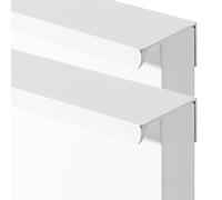 JIALUO0318 Aluminium Alloy Invisible Handles Furniture Pull Concealed Handle Kitchen Cupboard Handles Finger Edge Pull Door Knob Cabinet Drawer Handle White 2 Piece (Length 600mm)