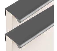 JIALUO0318 Aluminium Alloy Invisible Handles Furniture Pull Concealed Kitchen Cupboard Handles Finger Edge Pull Door Knob Cabinet Handle Drawer Handle 2 Piece (Dark Grey,Length 800mm)