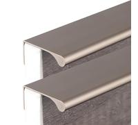 JIALUO0318 Aluminium Alloy Invisible Handles Furniture Pull Concealed Kitchen Cupboard Handles Finger Edge Pull Door Knob Cabinet Handle Drawer Handle 2 Piece (Champagne,Hole Pitch 96mm)