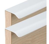 JIALUO0318 Aluminium Alloy Invisible Handles Furniture Pull Concealed Pull Kitchen Cupboard Handles Finger Edge Pull Knob Cabinet Handle Drawer Handles 2 Piece (White,Length 1200mm)