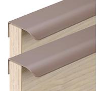 JIALUO0318 Aluminium Alloy Invisible Handles Furniture Pull Concealed Pull Kitchen Cupboard Handles Finger Edge Pull Knob Cabinet Handle Drawer Handles 2 Piece (Coffee,Length 1000mm)