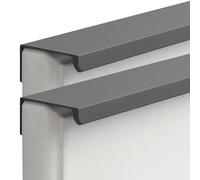 JIALUO0318 Dark Grey Invisible Handle Aluminium Alloy Concealed Pull Kitchen Cupboard Handles Finger Edge Pull Door Knob Cabinet Handle 2 Piece (Length 80mm)