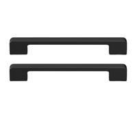 JIALUO0318 Furniture Door Handle Aluminium Alloy Kitchen Handles Finger Edge Pull Cabinet Handle Drawer Handles Knob 2 Piece (Black,Hole Pitch 224mm)
