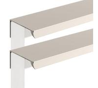 JIALUO0318 Furniture Pull Aluminium Alloy Invisible Handles Concealed Pull Kitchen Cupboard Handles Sliding Finger Edge Pull Door Knob Cabinet Handle Drawer Handles 2 Piece (Light Grey,Length 150mm)