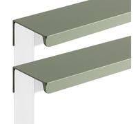 JIALUO0318 Furniture Pull Aluminium Alloy Invisible Handles Concealed Pull Kitchen Cupboard Handles Sliding Finger Edge Pull Door Knob Cabinet Handle Drawer Handles 2 Piece (Green,Length 600mm)