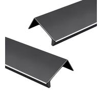 JIALUO0318 Invisible Handles Aluminium Alloy Furniture Pull Concealed Pull Kitchen Cupboard Handles Finger Edge Pull Door Knob Cabinet Drawer Handle 2 Piece (Black,Length 500mm)