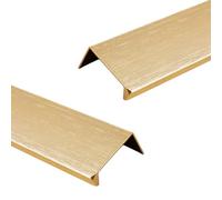 JIALUO0318 Invisible Handles Aluminium Alloy Furniture Pull Concealed Pull Kitchen Cupboard Handles Finger Edge Pull Door Knob Cabinet Drawer Handle 2 Piece (Brushed Gold,Length 80mm)