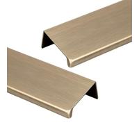 JIALUO0318 Invisible Handles Aluminium Alloy Furniture Pull Concealed Pull Kitchen Cupboard Handles Finger Edge Pull Door Knob Cabinet Drawer Handle 2 Piece (Brushed Bronze,Length 600mm)