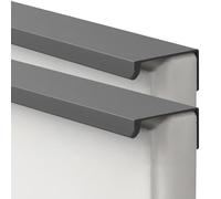 JIALUO0318 Invisible Handles Furniture Pull Aluminium Alloy Concealed Pull Kitchen Cupboard Handles Finger Edge Pull Door Knob Cabinet Handle Drawer Handles 2 Piece (Gray,Length 120mm)
