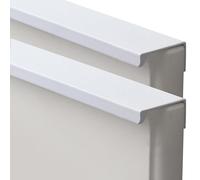 JIALUO0318 Invisible Handles Furniture Pull Aluminium Alloy Concealed Pull Kitchen Cupboard Handles Finger Edge Pull Door Knob Cabinet Handle Drawer Handles 2 Piece (White,Length 500mm)