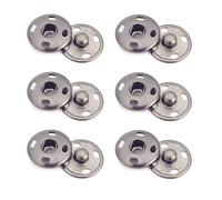 JIALWSJWAN 12 Sets Press Stud Sew on Metal Snap Button Rust Proof Heavy Duty Metal Snap for Clothes Sewing DIY Craft Projects (15mm)