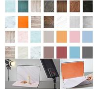 JIAMIAN 14 Full Pattern Double-Sided Background Paper, Small Commodity Photography Reflective Paper, 28 Patterns, Wood Grain Marble Shooting Props, Suitable For Food, Jewelry, Cosmetics(28.5x41.5cm)