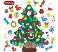 JIAMIAN 37 PCS Felt Christmas Tree, DIY Christmas Tree, Children's Christmas Toys, Detachable Christmas Tree, Christmas Indoor Hanging Decoration Set, DIY, Gifts in Socks