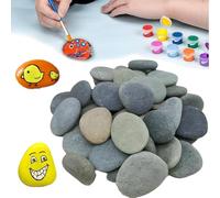 JIAMIAN 45PCS 3-5cm Painting Pebbles, Children's Graffiti Board Stones, DIY Craft Painting Decorative Stones, Painted Rock Kits, Creative Game Activities Suitable for Schools and Families