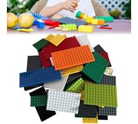 JIAMIAN 70pcs Building Plat, Classic Baseplates, Build and Display Board Set, Small particle building block double-sided bottom board, Compatible with most building blocks on the market (7 colors)