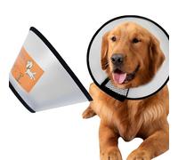 JIAMIAN Elizabethan Collar Breathable Soft Edge, Dog Cone Collar, Adjustable Pet Protection Collar Anti Bite & Lick Wound Healing, Suitable for dogs with 35-40cm Neck Circumference, White