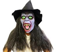 JIAMIAN Halloween Latex Mask, Horror Mask Headpiece, Horror Witch Skeleton Mask, Haunted House Escape Themed Party Role-Playing Props, all Head Latex Breathable, Skeleton Version (Purplish black)