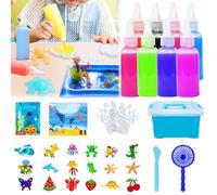 JIAMIAN Magic Water Gel Bead Sensory Toy, DIY Magic Water Elf Kit, Eight Types Of Molds Sea Creatures Colorful, 3d Aqua Park Set, Kids Educational Toys, Eight Colors Randomly Selected