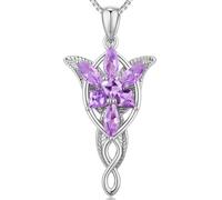 jiamiaoi Sparkly Simulated Diamond Necklace Arwen's Evenstar Necklace Necklace for Women, Princess Cut 4A+ Cubic Zirconia Ladies Necklace