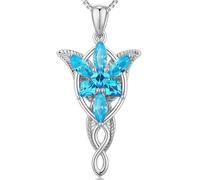 jiamiaoi Sparkly Simulated Diamond Necklace Arwen's Evenstar Necklace Necklace for Women, Princess Cut 4A+ Cubic Zirconia Ladies Necklace
