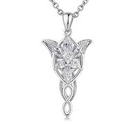 jiamiaoi Sparkly Simulated Diamond Necklace Arwen's Evenstar Necklace Necklace for Women, Princess Cut 4A+ Cubic Zirconia Ladies Necklace