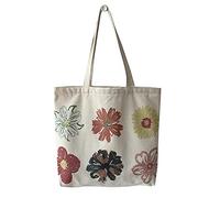 Jiamusi Canvas Tote Bag for Women Girls Kids school Shoulder Bag with zipper Work Beach Lunch Travel and Shopping Grocery Bag