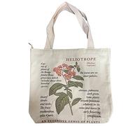 Jiamusi Floral Canvas Tote Bag Botanical Shopping Bag Aesthetic Flower Tote Bag Canvas Grocery Bag for Women Girl Trendy School Tote