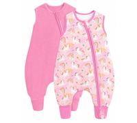 JiAmy 0.5 Tog Baby Sleeping Bag with Legs, 100% Cotton Summer Sleep Sack, Toddler Soft Sleep Bag with Feet Rose 3-4 Years