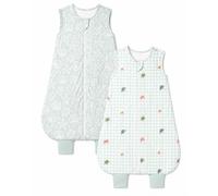 JiAmy 1.0 Tog Summer Baby Sleeping Bag with Legs, 2-Pack Cotton Sleep Sack, Toddler Soft Sleep Bag Wearable Blanket Blue 4-6 Years