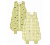 JiAmy 1.0 Tog Summer Baby Sleeping Bag with Legs, 2-Pack Cotton Sleep Sack, Toddler Soft Sleep Bag Wearable Blanket Green 4-6 Years