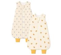 JiAmy 1.0 Tog Summer Baby Sleeping Bag with Legs, 2-Pack Cotton Sleep Sack, Toddler Soft Sleep Bag Wearable Blanket Yellow 2-3 Years