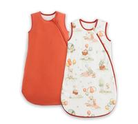 JiAmy 1.5 TOG Baby Sleeping Bag 2 Pack, Double Layer with 50g Quilted Padding, Cotton Sleep Sack Wearable Blanket Bear Orange 6-12 Months