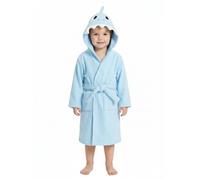 JiAmy 100% Cotton Kids Soft Bath Robe with Cat, Elephant, Lion, Shark Embroidery Hooded Bathrobe