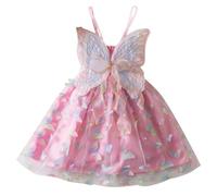 JiAmy Baby Girl Dress Toddler Tutu Tulle Butterfly Dresses Infant Sleeveless Wedding Birthday Party Princess Clothes for Girls 2-3 Years Light Pink