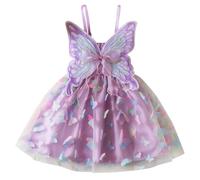 JiAmy Baby Girl Dress Toddler Tutu Tulle Butterfly Dresses Infant Sleeveless Wedding Birthday Party Princess Clothes for Girls 2-3 Years Light Purple