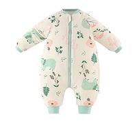 JiAmy Baby Sleeping Bag Winter Boys Girls Sleep Sack with Legs 3.5Tog Cotton Detachable Sleeve Two-Way Zipper Warm Rompers Pajamas Infant Gift Kids 18-36 Months,Yellow