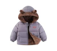 JiAmy Baby Winter Fleece Coat Kids Boys Jacket Outwear Girls Padded Clothes Grey 4-5 Years