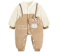 JiAmy Baby Winter Snowsuit, Infant Pramsuit Newborn Baby Romper Boys' Girls' Jumpsuit with Snap Elasticated Cuffs False Two-Piece Design for 6-9 Months
