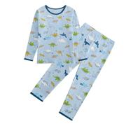 JiAmy Boys Long Sleeve Pyjamas Set Cotton Nightwear 3-10 Years | 3-10 Years, 95% cotton 5% spandex, all-over print, elastic waist, snug cuffs, kids nightwear, bedtime