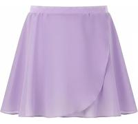 JiAmy Girls Ballet Skirt Chiffon Dance Skirt Pull On Ballet Wrap Skirt with Elastic Waist Kids Dancewear 1/2/3 Pack 150, Purple