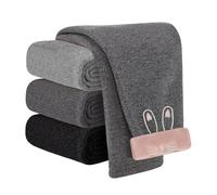 JiAmy Girls Leggings 1 Pair Kids Full Length Stretchable Leggings Pants Bunny Cat Pattern Fall Winter Casual School Trousers for 3-4 Years Grey