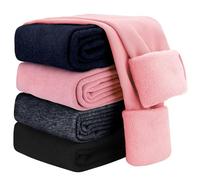 JiAmy Girls Leggings Kids Fleece Lined Legging Classic Pure Colour Winter Thick Thermal Pants Warm Cotton Trousers for Girl 1 Pack 12-13 Years Pink