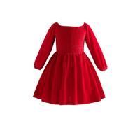 JiAmy Girls Velvet Party Dresses Long Sleeve Smock Festival Christmas Birthday Princess Fall Winter Kid Dress for 90,Red